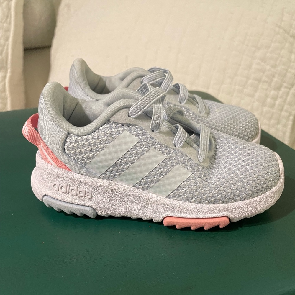 Toddler girl pink and gray adidas